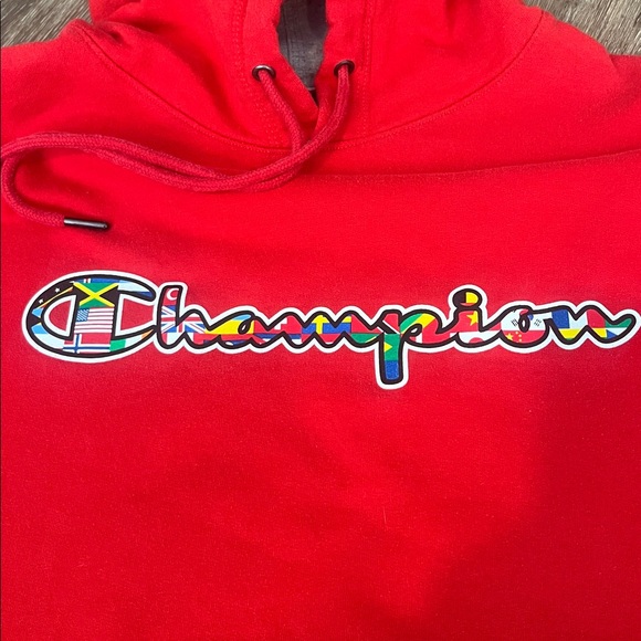 Champion Other - Flags of the World Champion Hoodie Sweatshirt Red size large
